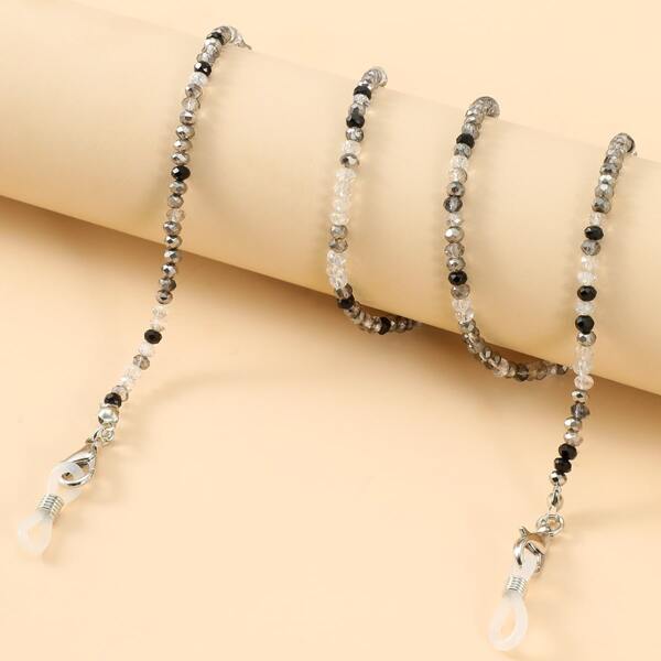 

Beaded Face Mask Chain, Grey