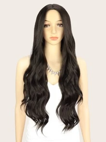 Natural Long Curly Wig - Chocolate Brown - View 1