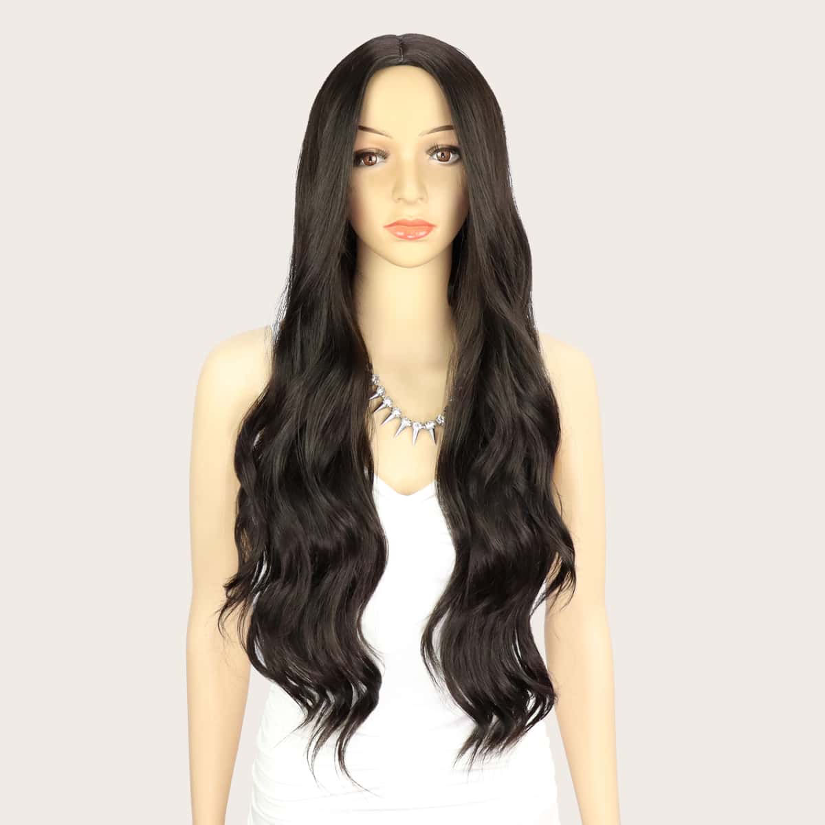 

Natural Long Curly Wig, Chocolate brown