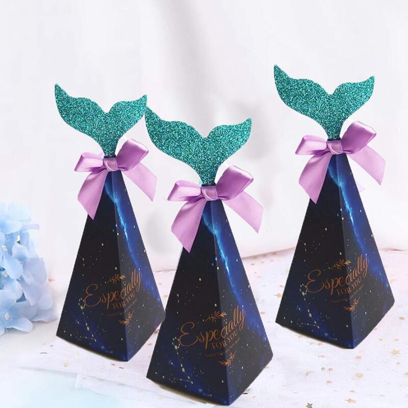 

10pcs Fish Tail Design Gift Box, Navy blue