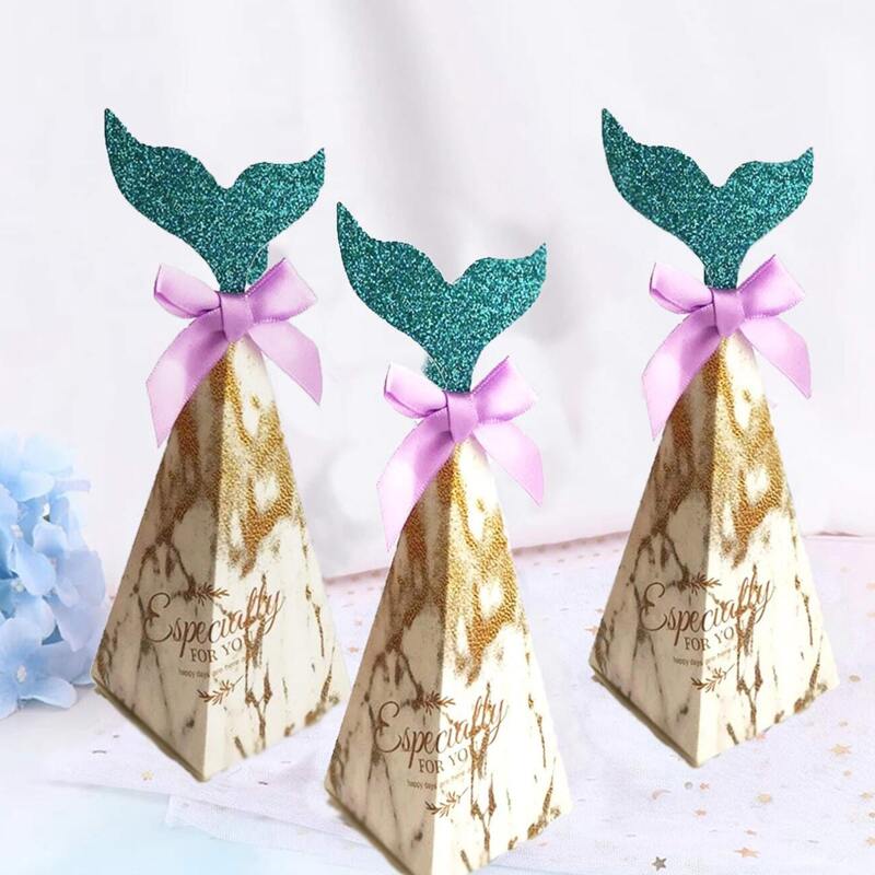 

10pcs Fish Tail Design Gift Box, Gold