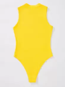 Breezaya 素色小高領羅紋針織連體衣不附帶項鍊 - 黃色 - 查看 2