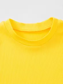 Breezaya 素色小高領羅紋針織連體衣不附帶項鍊 - 黃色 - 查看 3