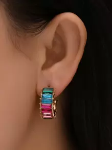 Hoa tai vòng pha lê nhiều màu - Nhiều màu - Xem 1