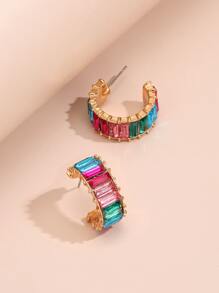 Hoa tai vòng pha lê nhiều màu - Nhiều màu - Xem 2