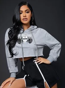 SHEIN SXY Ripped Figure Graphic Hoodie