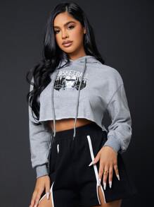 SHEIN SXY Ripped Figure Graphic Hoodie