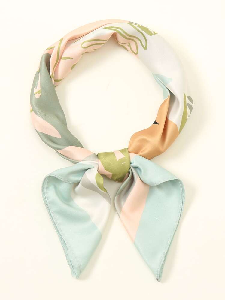 Pañuelo con estampado de hoja - Multicolor - Añade 1