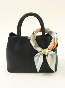 Pañuelo con estampado de hoja - Multicolor - Ver 3