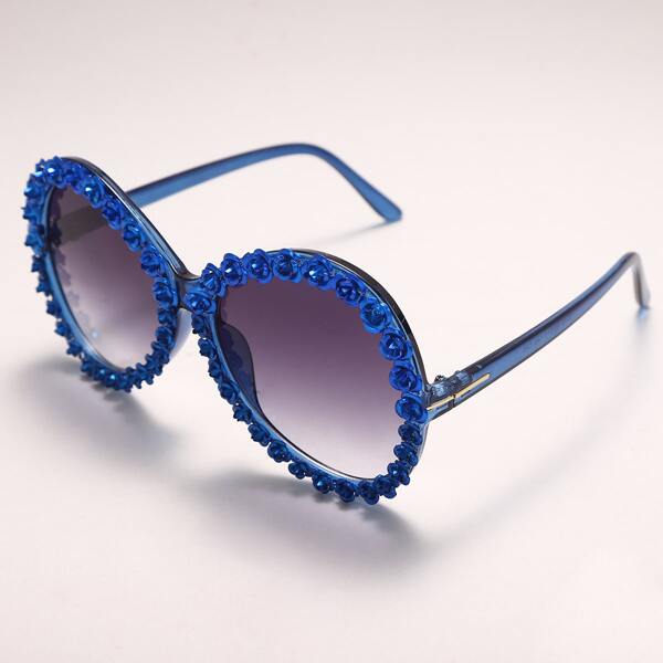 

Flower Decor Sunglasses, Blue