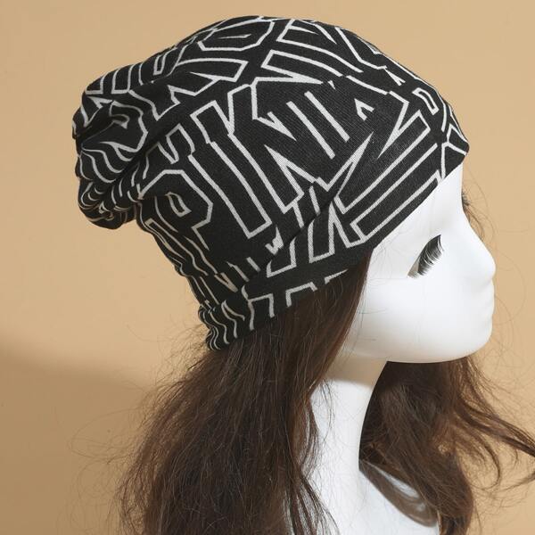 

Letter Graphic Multi-purpose Beanie, Black