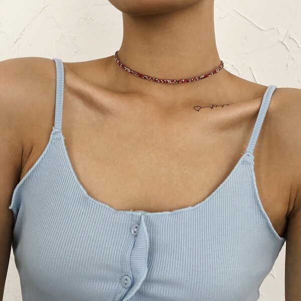 

1pc Simple Choker, Red