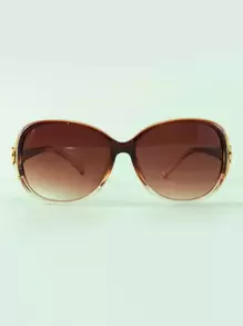 1pc Women's Fashionable Sunglasses With Fox Shaped Decoration On Round Pc Frame, Suitable For Traveling Sunglasses Beach Sun Glasses Beach Accessories For Women Sun Glasses Sunglasses Shades Basics And Suit For Sweater Jeans Sweatpants Hoodie Jackets Dress And Long Sleeve Shirt Fashionable Shade Elegant Outfit Family Outings Travel Vacation Holiday For Summer Beach Vacation,Outdoor,Travel - Coffee Brown - View 2
