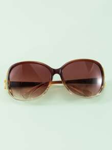 1pc Women's Fashionable Sunglasses With Fox Shaped Decoration On Round Pc Frame, Suitable For Traveling Sunglasses Beach Sun Glasses Beach Accessories For Women Sun Glasses Sunglasses Shades Basics And Suit For Sweater Jeans Sweatpants Hoodie Jackets Dress And Long Sleeve Shirt Fashionable Shade Elegant Outfit Family Outings Travel Vacation Holiday For Summer Beach Vacation,Outdoor,Travel - Coffee Brown - View 3