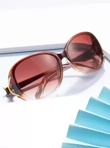 1pc Women's Fashionable Sunglasses With Fox Shaped Decoration On Round Pc Frame, Suitable For Traveling Sunglasses Beach Sun Glasses Beach Accessories For Women Sun Glasses Sunglasses Shades Basics And Suit For Sweater Jeans Sweatpants Hoodie Jackets Dress And Long Sleeve Shirt Fashionable Shade Elegant Outfit Family Outings Travel Vacation Holiday For Summer Beach Vacation,Outdoor,Travel - Coffee Brown - View 5