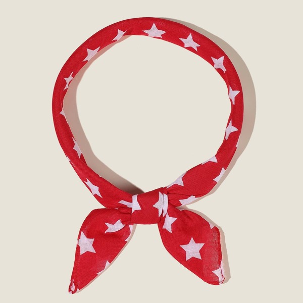 

Star Print Bandana, Red