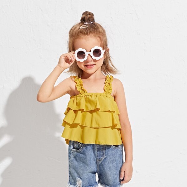 

Toddler Girls Layered Cami Top, Yellow