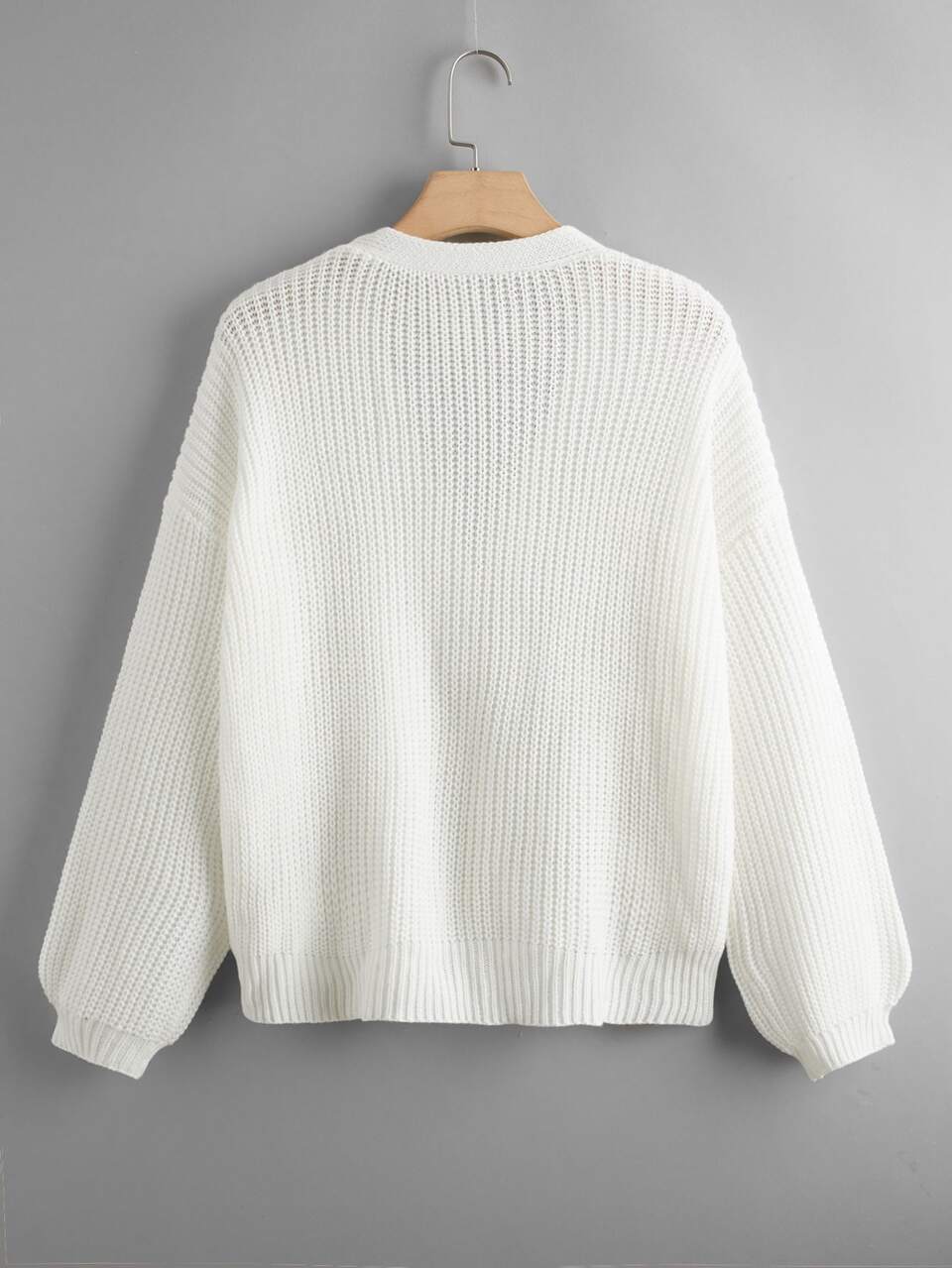 Plus Button Up Drop Shoulder Cardigan, For Winter Fall Cloth For Women Autumn
