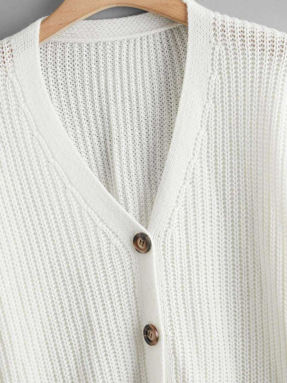 Plus Button Up Drop Shoulder Cardigan, For Winter Fall Cloth For Women Autumn