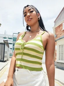 áo đan kích thước lớn Ren lên Sọc Giải trí - Nhiều màu - Xem 4