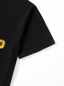 Áo thun Plus size Túi Hoa Giải trí - màu đen - Xem 3