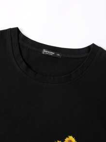 Áo thun Plus size Túi Hoa Giải trí - màu đen - Xem 4