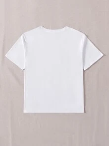 Camiseta con estampado de labios y goteado de pintura - Blanco - Ver 2