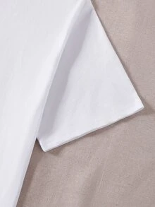 Camiseta con estampado de labios y goteado de pintura - Blanco - Ver 3