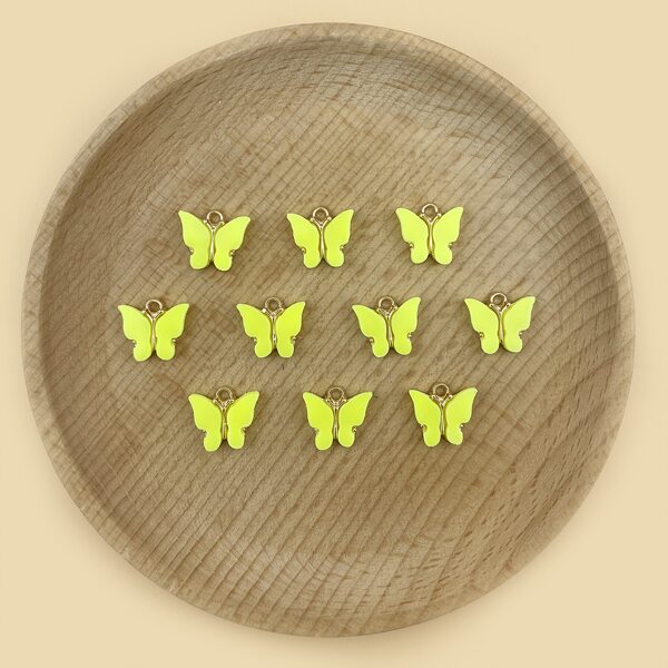 

10pcs Butterfly DIY Jewelry Accessory, Yellow