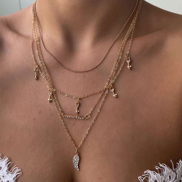 

Arrow Charm Layered Necklace, Gold