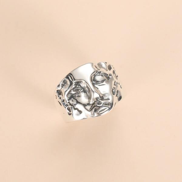 

1pc Figure Design Ring, Antique silver