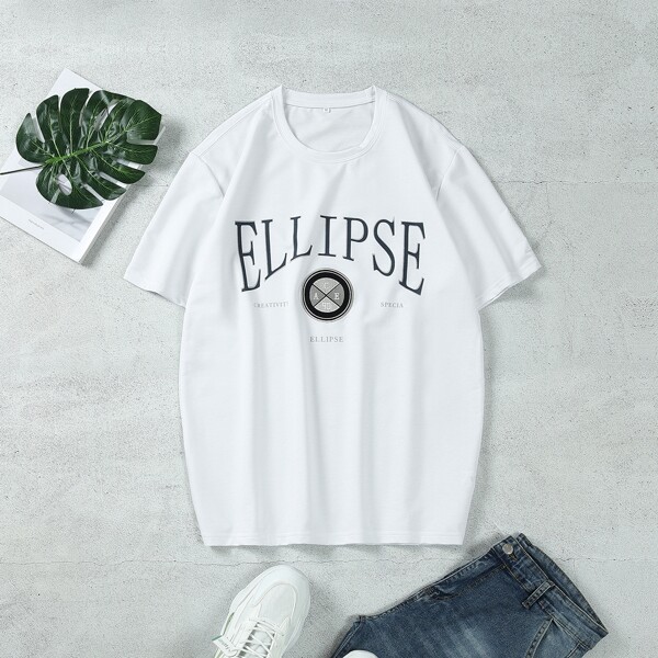 

Men Letter Graphic Tee, White