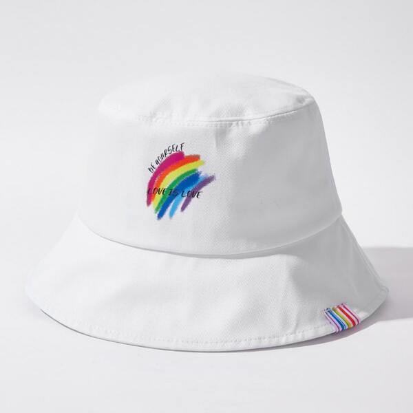 

LGBT Letter Graphic Bucket Hat, Multicolor