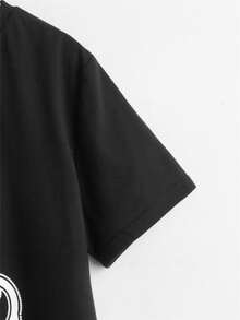 SHEIN 男孩小熊印花T恤 - 黑色 - 查看 4