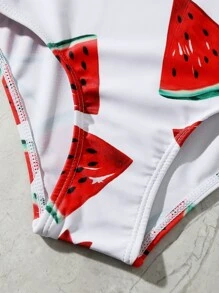 Traje De Baño De Una Sola Pieza Con Estampado De Sandía Para Niña En Edad Intermedia - Multicolor - Ver 5