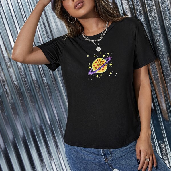 

Graphic Print Tee, Black