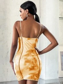 SHEIN SXY Tie Dye Bodycon Cami Dress - Multicolor - View 2