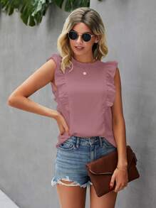 Áo sơ mi Nút màu trơn Giải trí - Bụi hồng - Xem 3