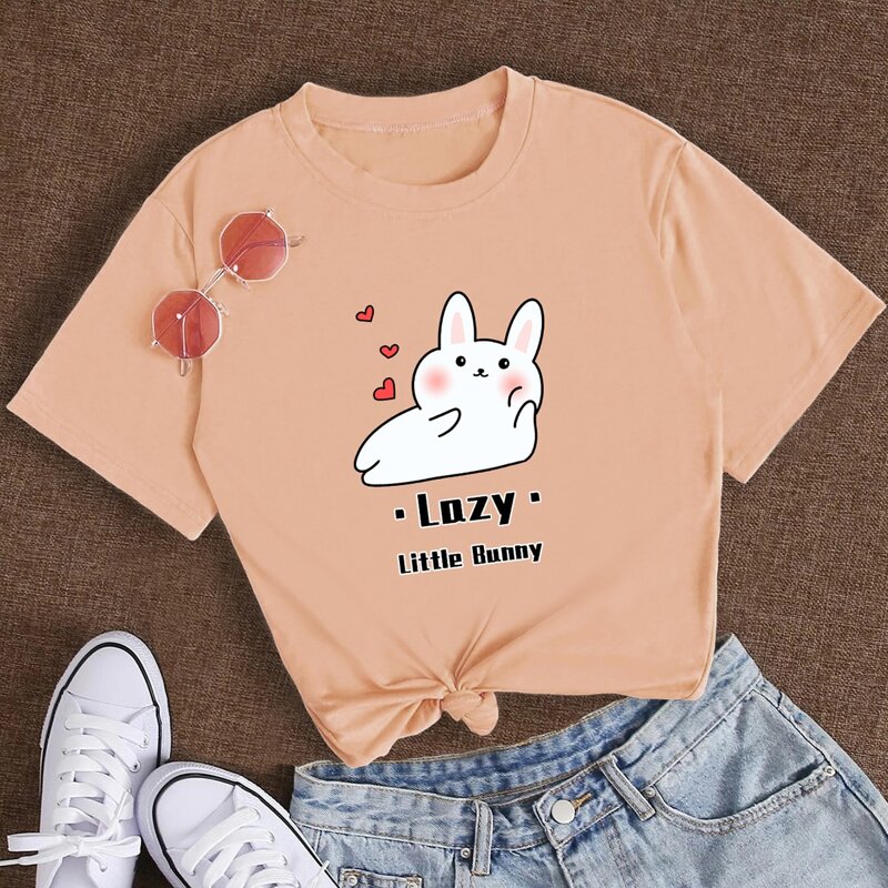 

Letter Cartoon Rabbit Graphic Tee, Orange