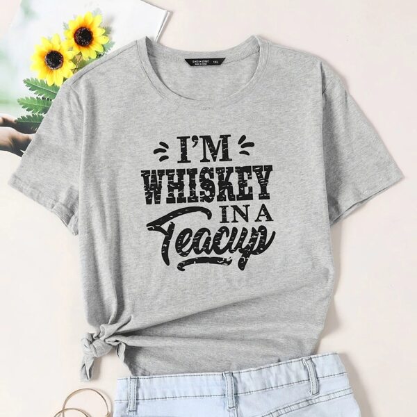 

Plus Slogan Graphic Tee, Grey