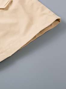 女孩佩斯利雙排釦腰帶風衣外套