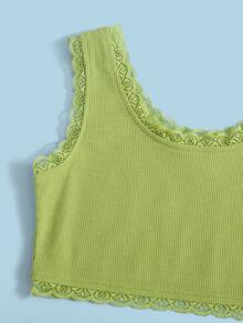 SHEIN Girls 2pcs Lace Trim Tank Top - Multicolor - View 4