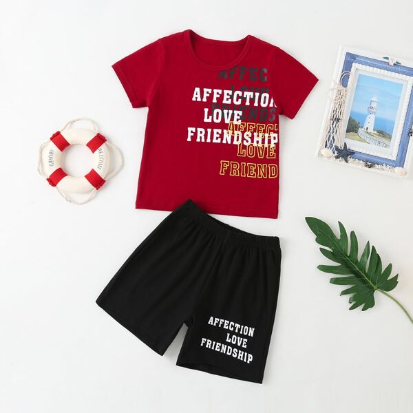 

Toddler Boys Letter Graphic Tee & Track Shorts, Multicolor