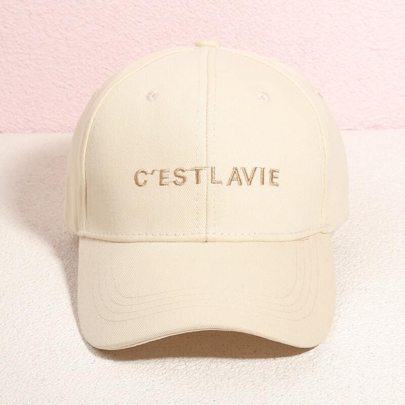 

Letter Embroidered Baseball Cap, Apricot