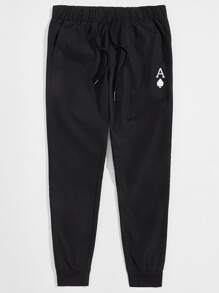 Manfinity Men Playing Card Pants - Black - View 1