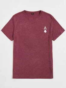 Manfinity VCAY Tops Nam Lá thư Giải trí - Màu Đỏ Sâu - Xem 1