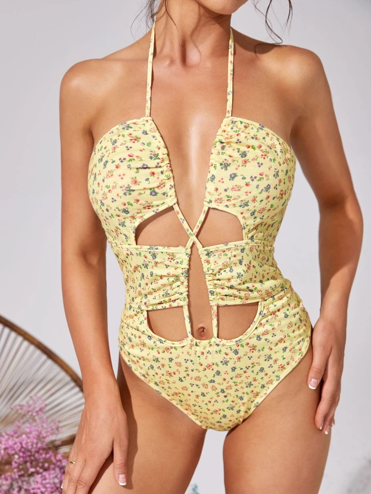 Ditsy Floral Cut Out Bodysuit