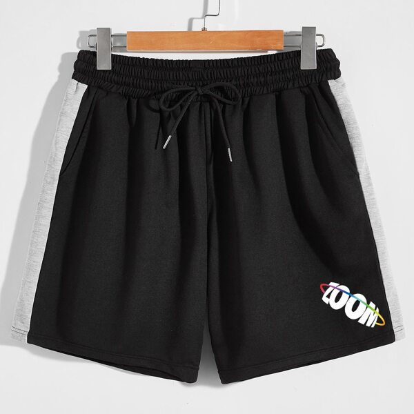 

Guys Letter Colorblock Shorts, Black