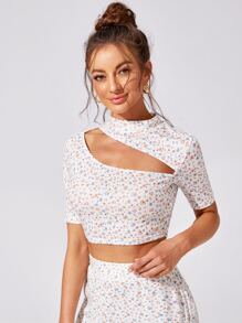 Chiquease Ditsy Floral Print Cut Out Tee - Multicolor - View 4