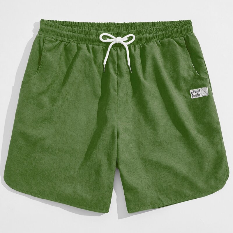 

Guys Patched Drawstring Shorts, Green